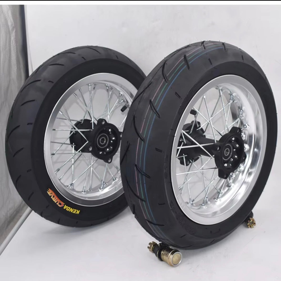 12 inch chrome spoked super motos