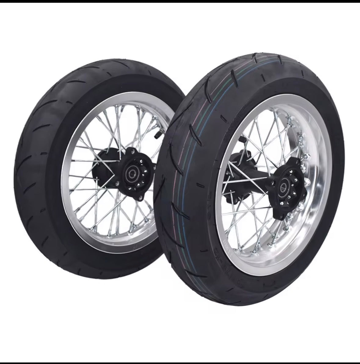 12 inch chrome spoked super motos