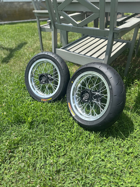 12 inch chrome spoked super motos